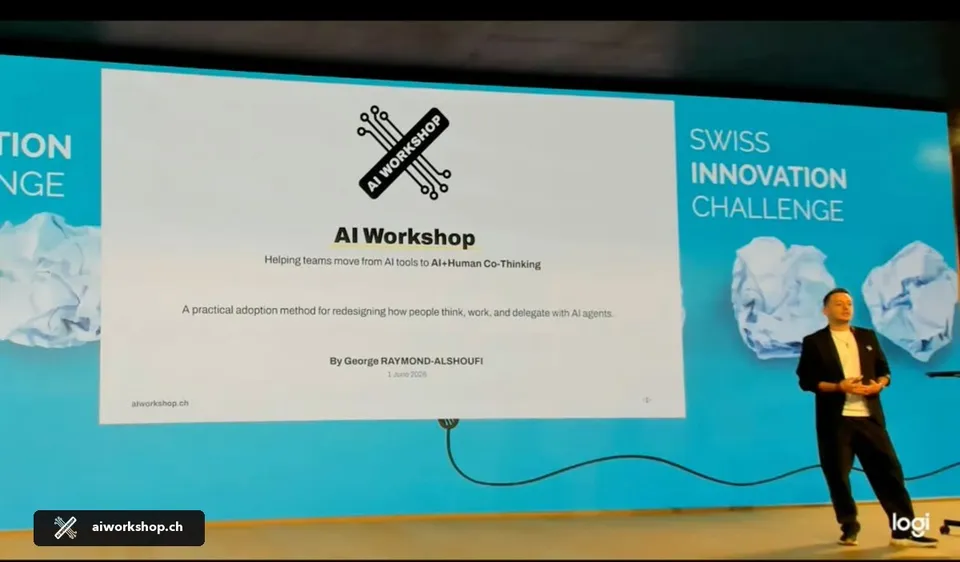 George Raymond-Alshoufi presenting AI Workshop at the Austrian Innovation Challenge 2026